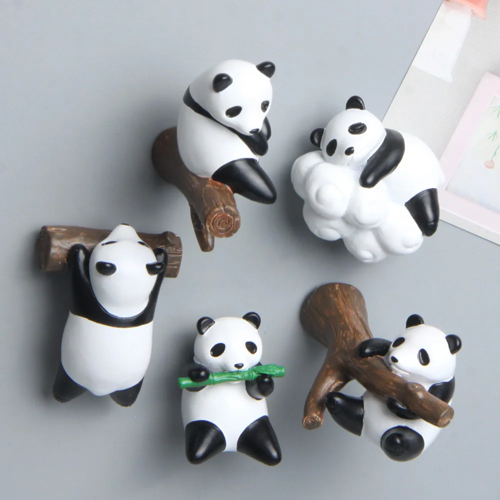 

Panda Lying On The Tree Branch Creative Magnetic Buckle Refrigerator Magnet Suction Magnetic Sticker Home Decoration Photo Wall