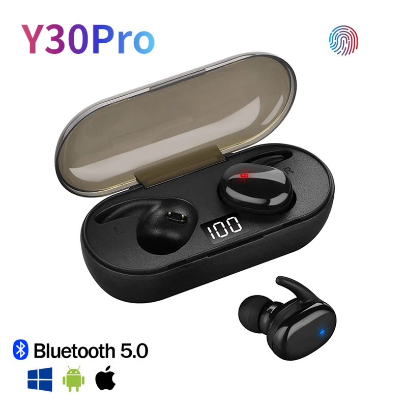 

Y30 TWS Bluetooth Headphones Stereo Wireless Earphones Earbuds In-ear Noise Reduction Waterproof Headphones for Xiaomi Lenovo