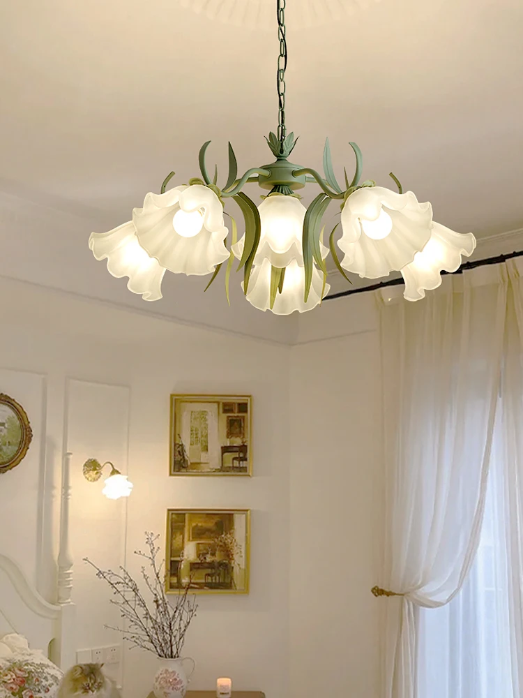 Люстра для гостиной в стиле французского сада креативная лампа с цветами ландыш