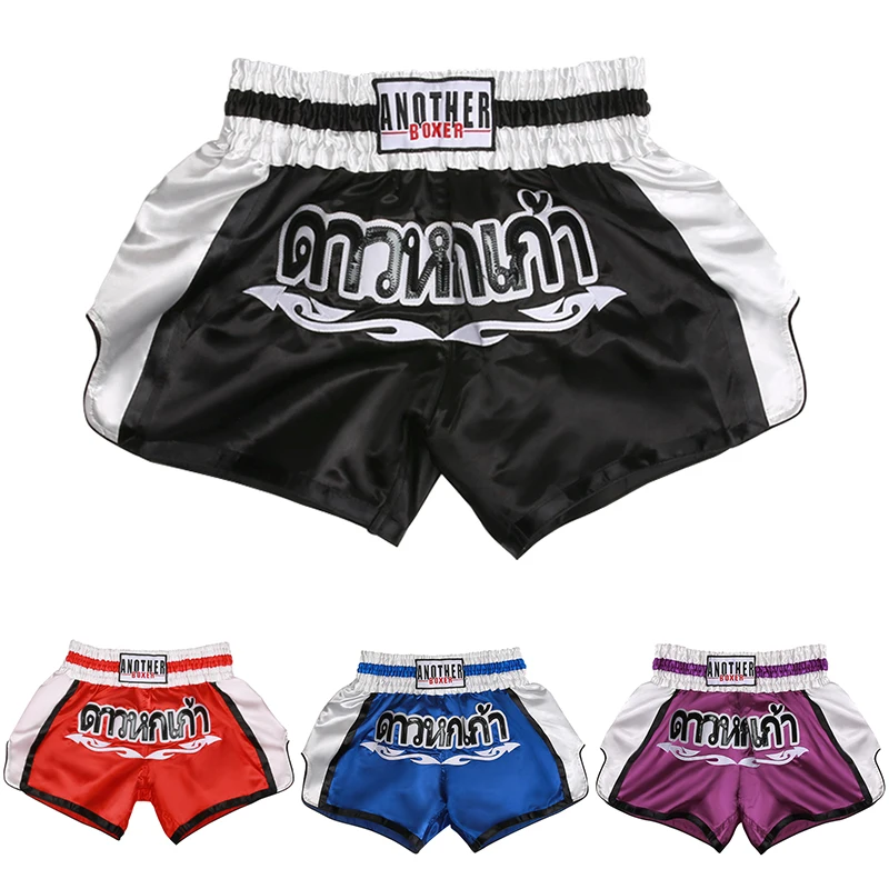 

Muay Thai Shorts Men Women Kids MMA Kickboxing Trunks for Training Gym Martial Arts Polyester Combat Fight Boxer Boxing Pants