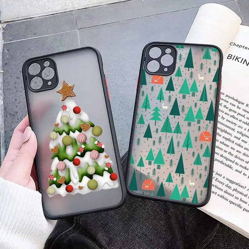 

Christmas tree New Year gifts Phone Case matte transparent For iphone 11 12 13 7 8 plus mini x xs xr pro max cover