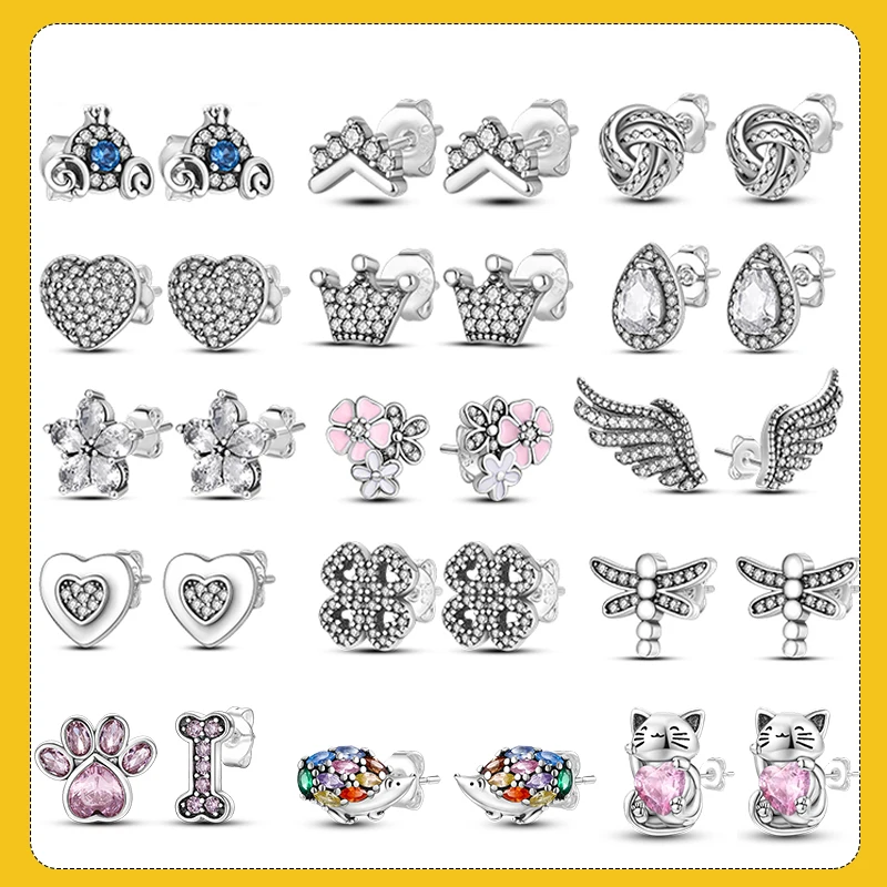 Женские серьги-гвоздики из серебра 925 пробы