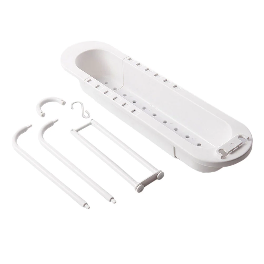 

Sink Telescopic Rack Holdersponge Tray Hanger Adjustable Basket Drain Storage Towel Drying Organizer Soap Drainer
