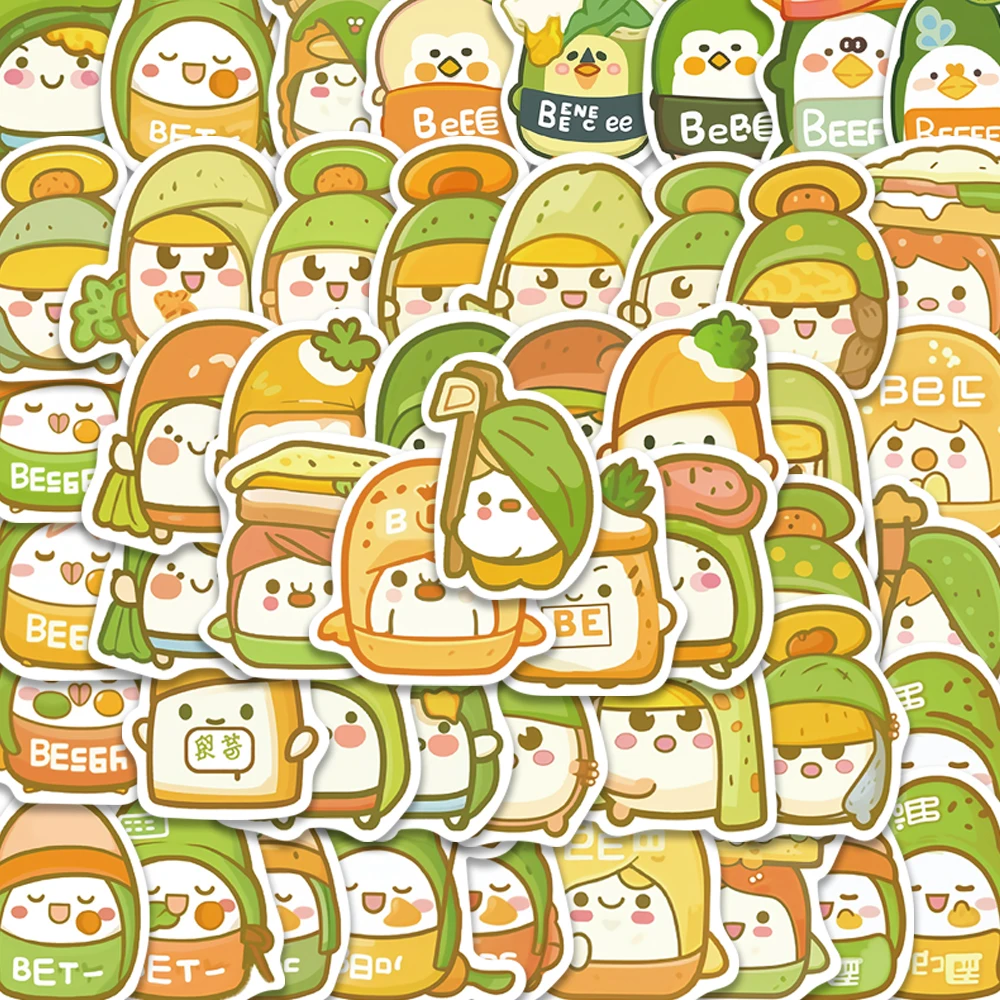 10/50 шт. милые наклейки в виде пищевых граффити эстетические для скрапбукинга