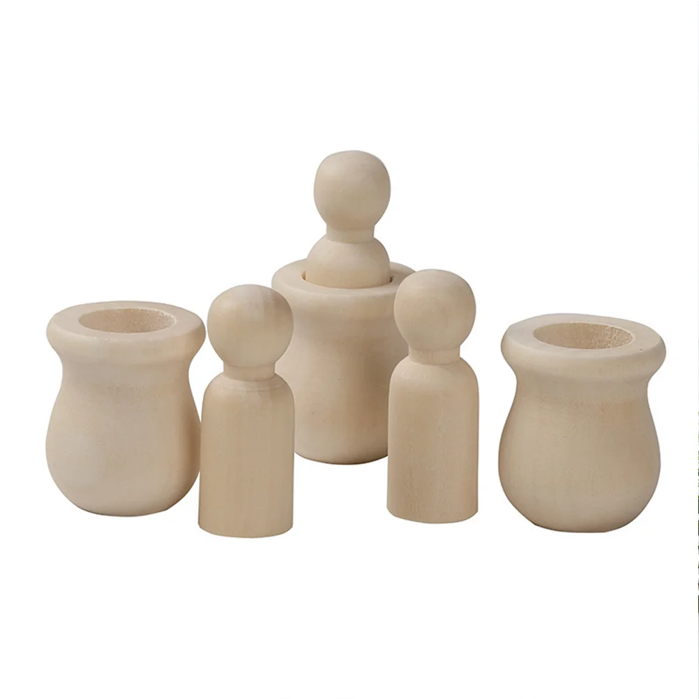 

Wooden Peg Unfinished Wood Diy People Puppets Painting Pegs Figures Blank Bodies Toddlers Crafting Nurturing Kids Puppet Figure