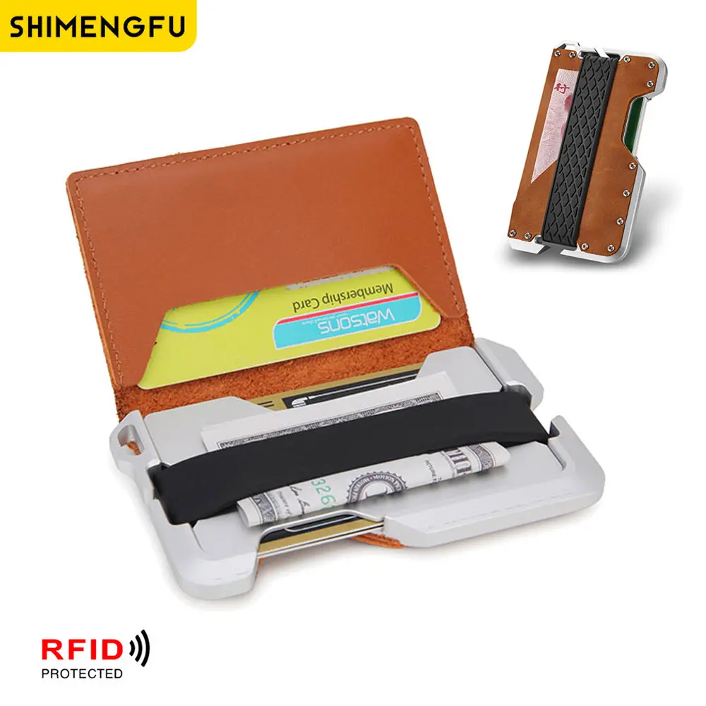 

Мужской тонкий кошелек из углеродного волокна с Rfid-защитой и отделением для карт