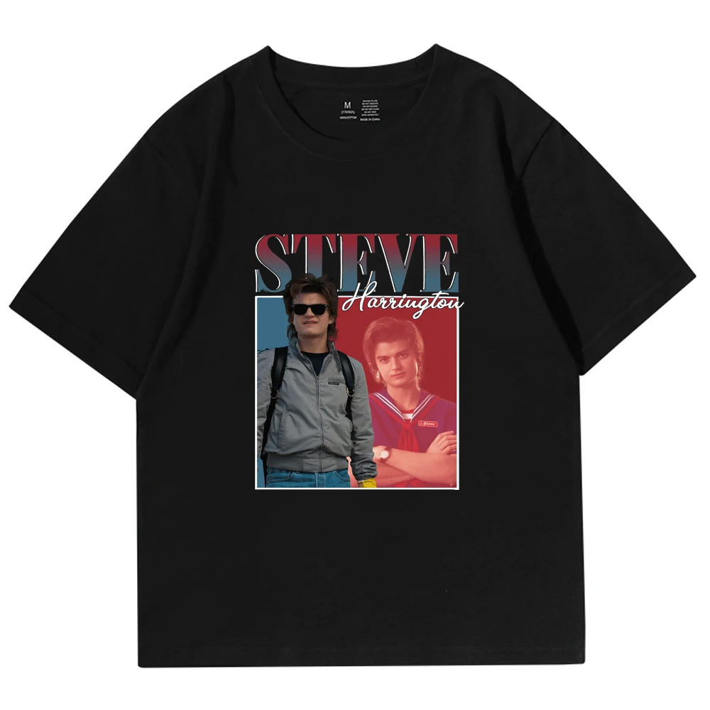 

Steve Harrington T Shirt for Men Women 2022 Classic 90s Retro Stranger Thing Ullzang Short Sleeve TV Fans Print T-shirt Tops