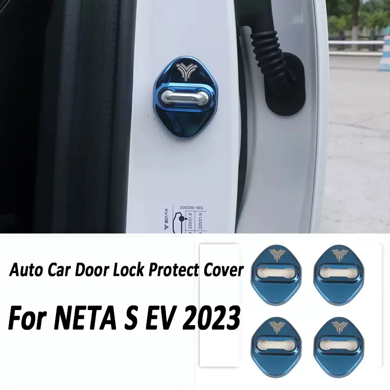 

Auto Car Door Lock Protect Cover Emblems Case Stainless Steel Decoration For NETA V S U PRO 2023 EV BEV Accessories