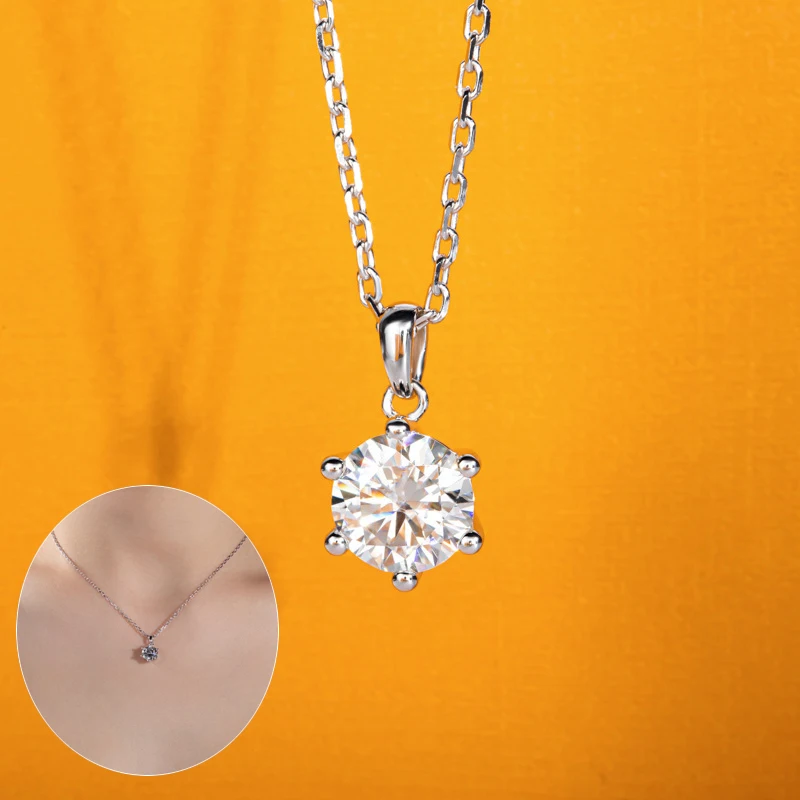 Женская подвеска Apaison 2 ct настоящий Муассанит ювелирные изделия из стерлингового