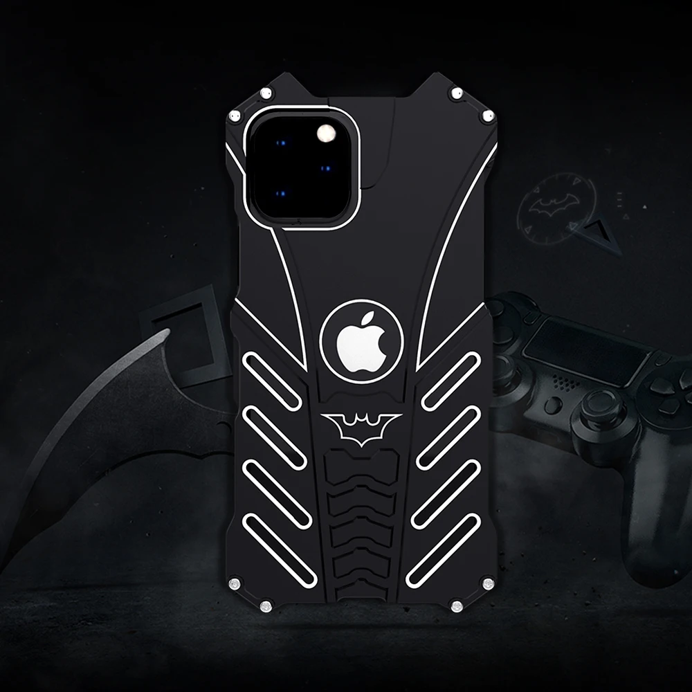 

Metal Back Case for iPhone 12 Mini 11 Pro Max X XS Max XR 6 7 8 6S Plus Shockproof Anti-Drop Aerospace Aluminum Light Cover