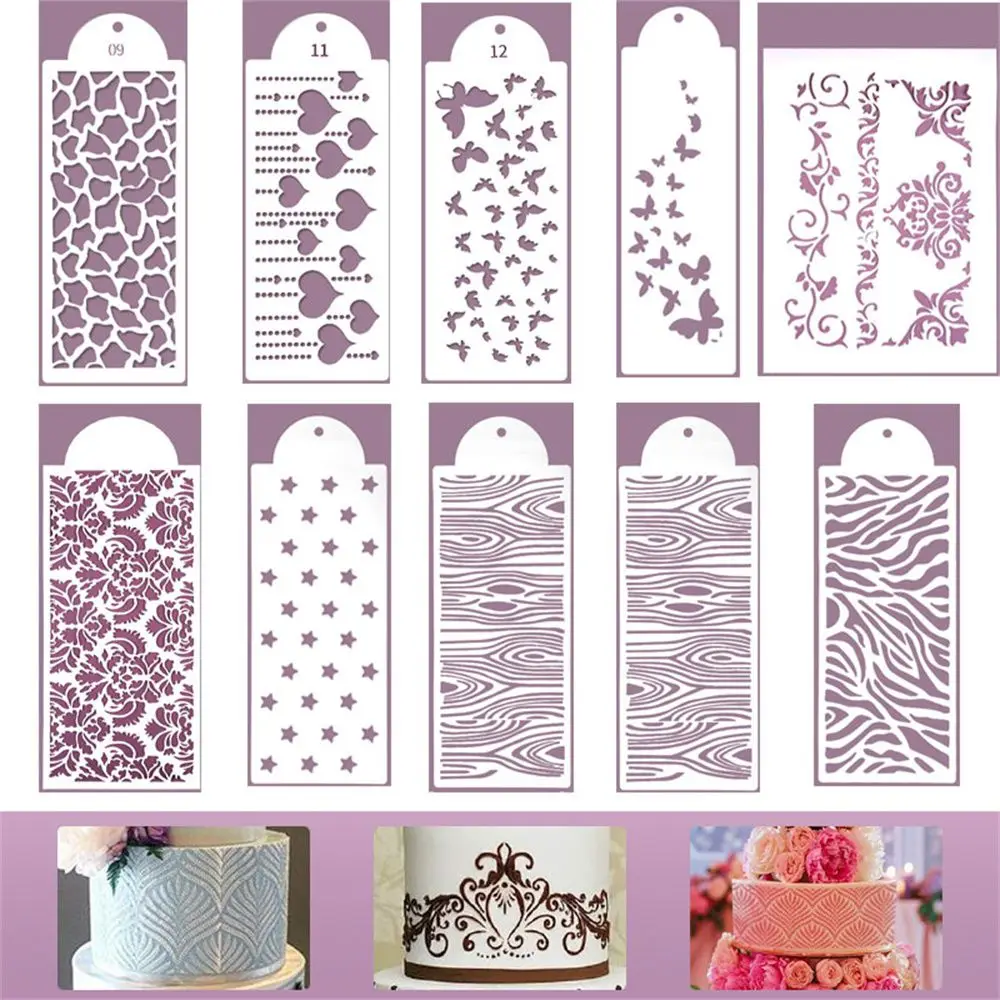 

Food Grade PET Cake Stencil Fondant Cake Mesh Mold Cake Decor Tool Eco-friendly Plastic Cake Spray Paint Mold Cookies Chocolate