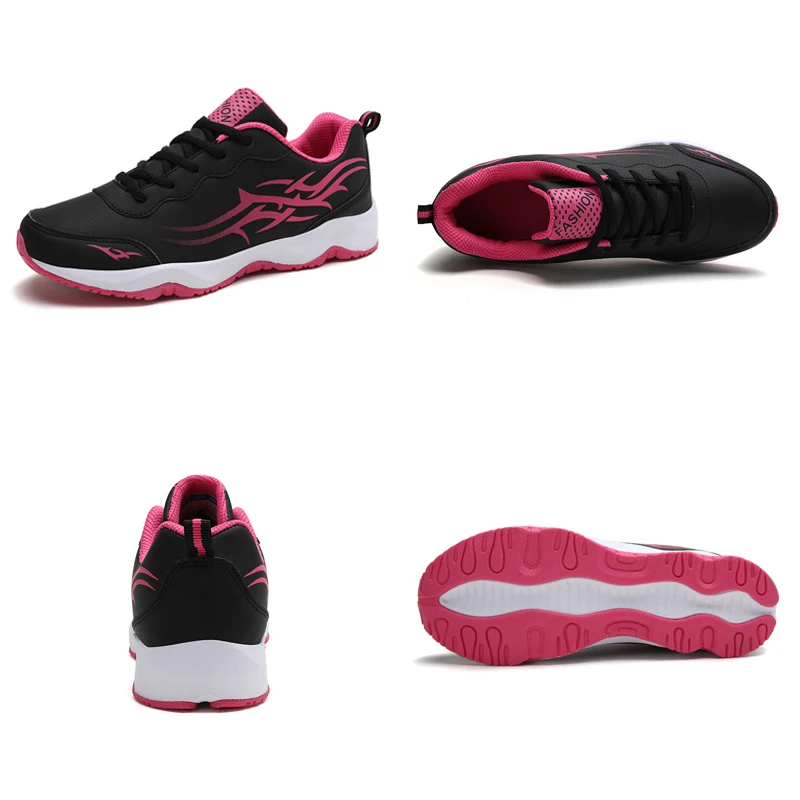 New Casual Sport Women's Flat Shoes Comfortable Leather Breathable Light Women's Sneakers Outdoor Walking Non Slip Womans Shoes