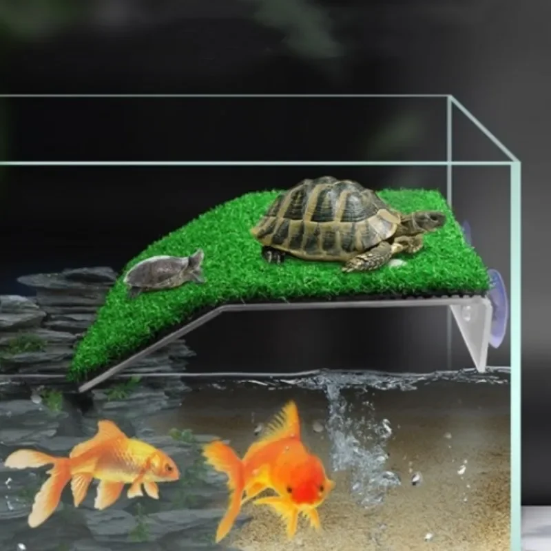 

Turtle Basking Platform Turtle Habitat Lawn Ramp Aquarium Moss Island Water Turtle Tank Decor Simulation Grass Ramp terrario