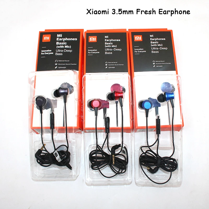 3 5 мм проводные наушники Xiaomi Piston Mi Fresh с аудиокабелем для MI CC9 Redmi 10X Note 9S 9C 9 8T 8 8A 7 6 6X
