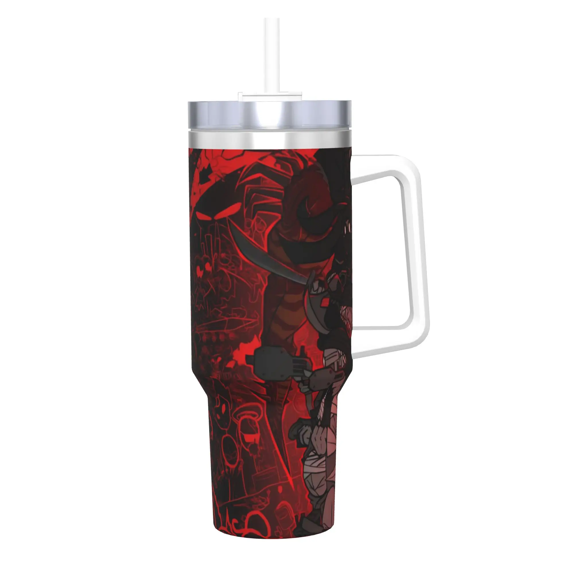 Фото MADNESS COMBAT Hank Tumbler 40oz, термокружка из нержавеющей стали с двойными стенками и вакуумной изоляцией, с соломинкой №1