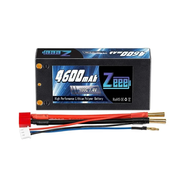 Фото Аккумулятор Zeee 2S Lipo 7.4V 4600mAh 100C Shorty в жестком корпусе с разъемом Deans 4 мм для радиоуправляемых моделей автомобилей масштаба 1/10 №3