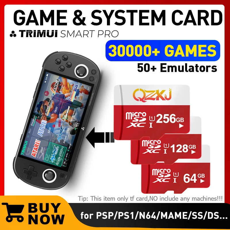 Trimui Smart Pro Game System Card TF 64/128/256 Карта памяти 50+ эмуляторов 30000 Ретро-игр SD-карта для pro