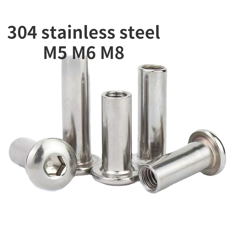 

5Pcs 304 Stainless Steel Round Head Splint Inverted Edge Nut To Lock Furniture Screw To Knock Hexagon Socket Screw M5 M6 M8