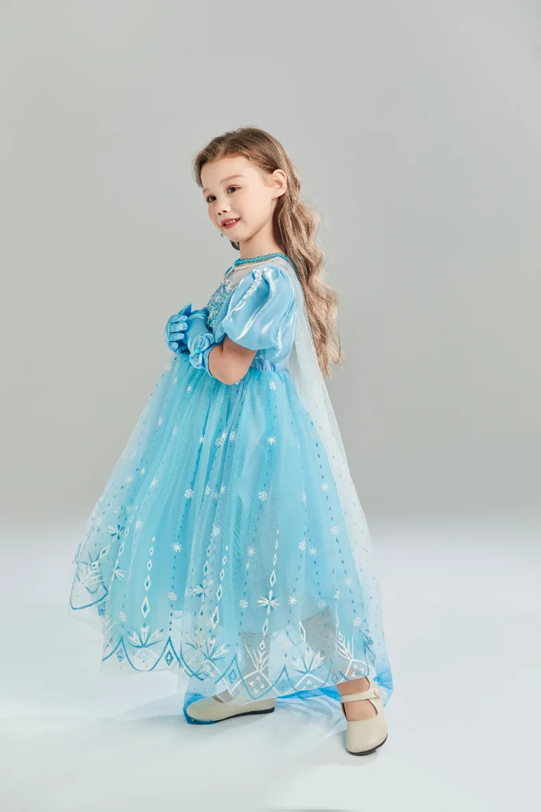Снежная королева костюм принцессы для девочек Холодное сердце Эльза роскошные