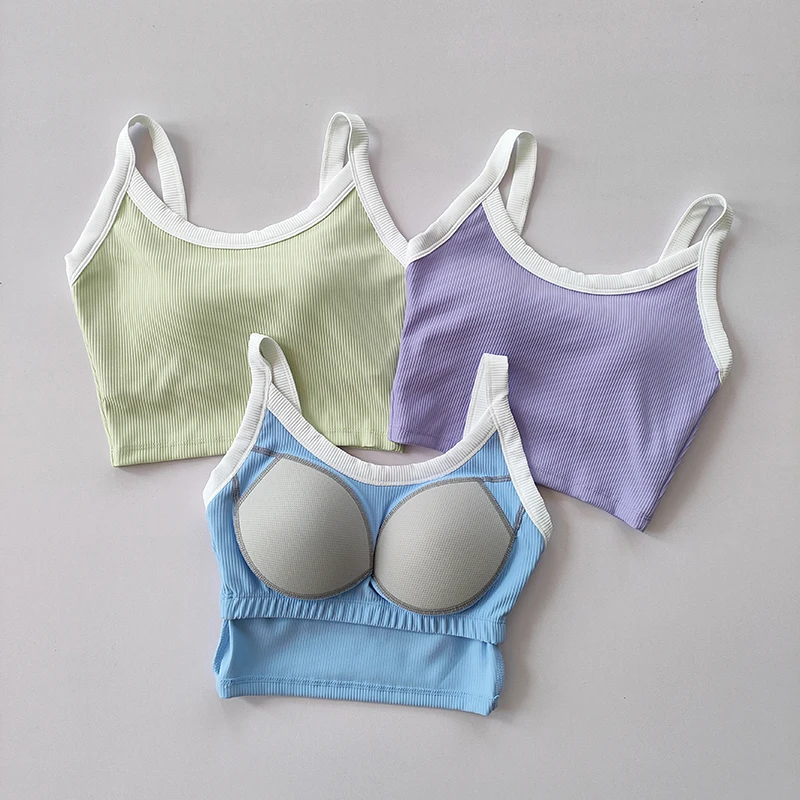One-piece Sports Lingerie High-strength Shock-proof Anti-sagging Running Sling Crop Top Bra Fast-drying Fitness Yoga Vest