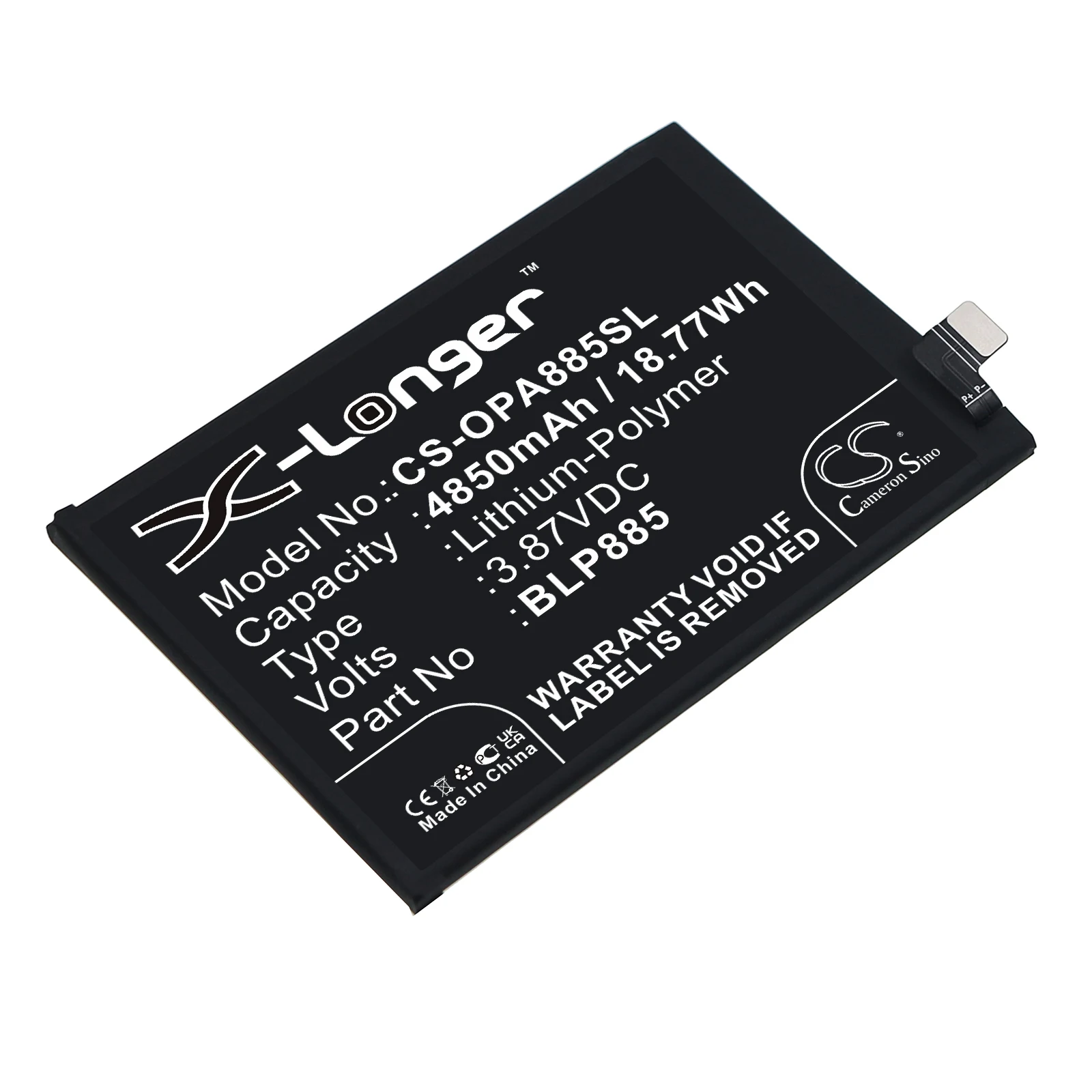 

Аккумулятор Cameron Sino для OPPO BLP885 A96,CPH2333 4850mAh / 18.77Wh