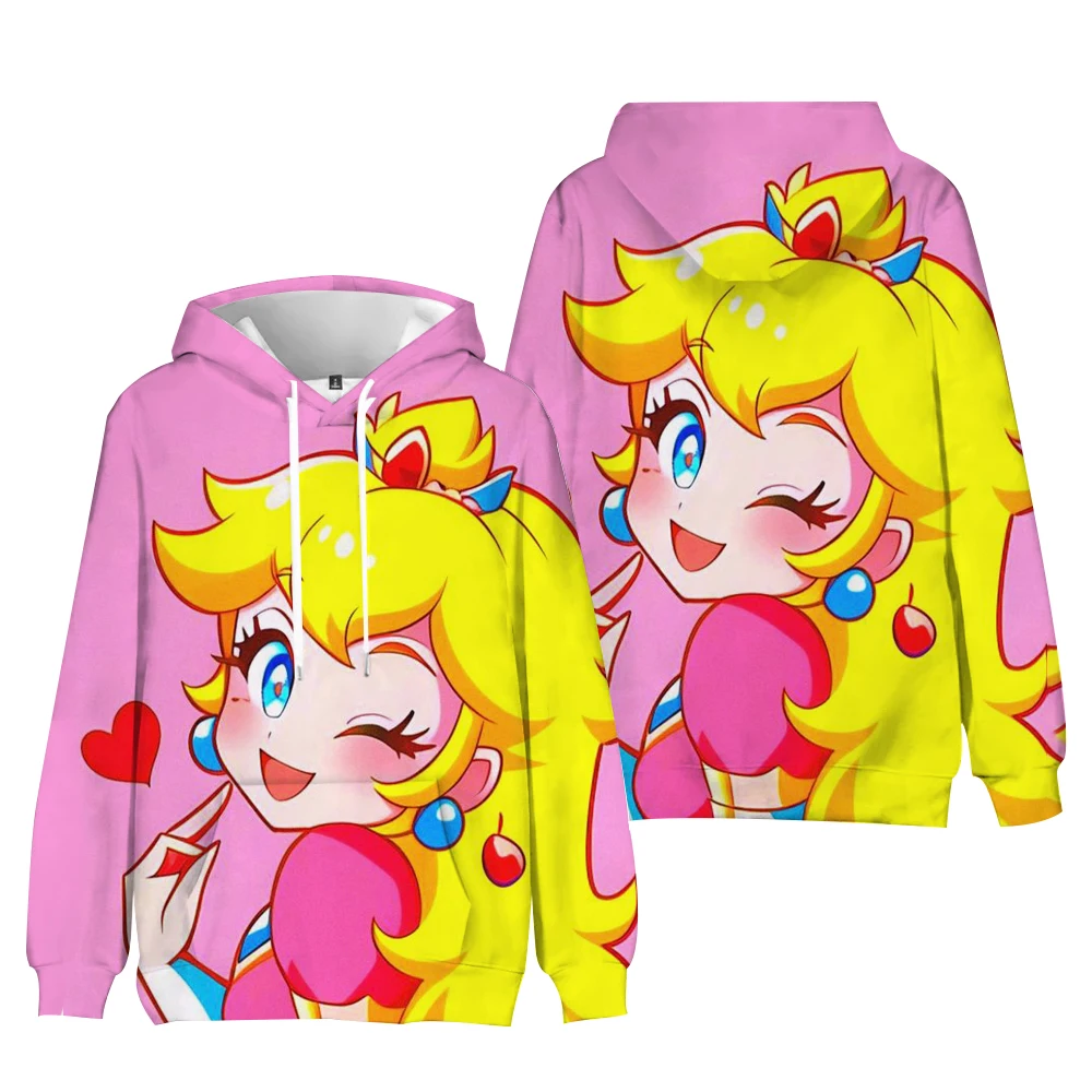 3D Супер Братья Марио персиковая принцесса короткая пленка бригитт толстовка с