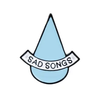 blue water drops tears sad songs brooch metal badge lapel pin jacket jeans fashion jewelry accessories gift