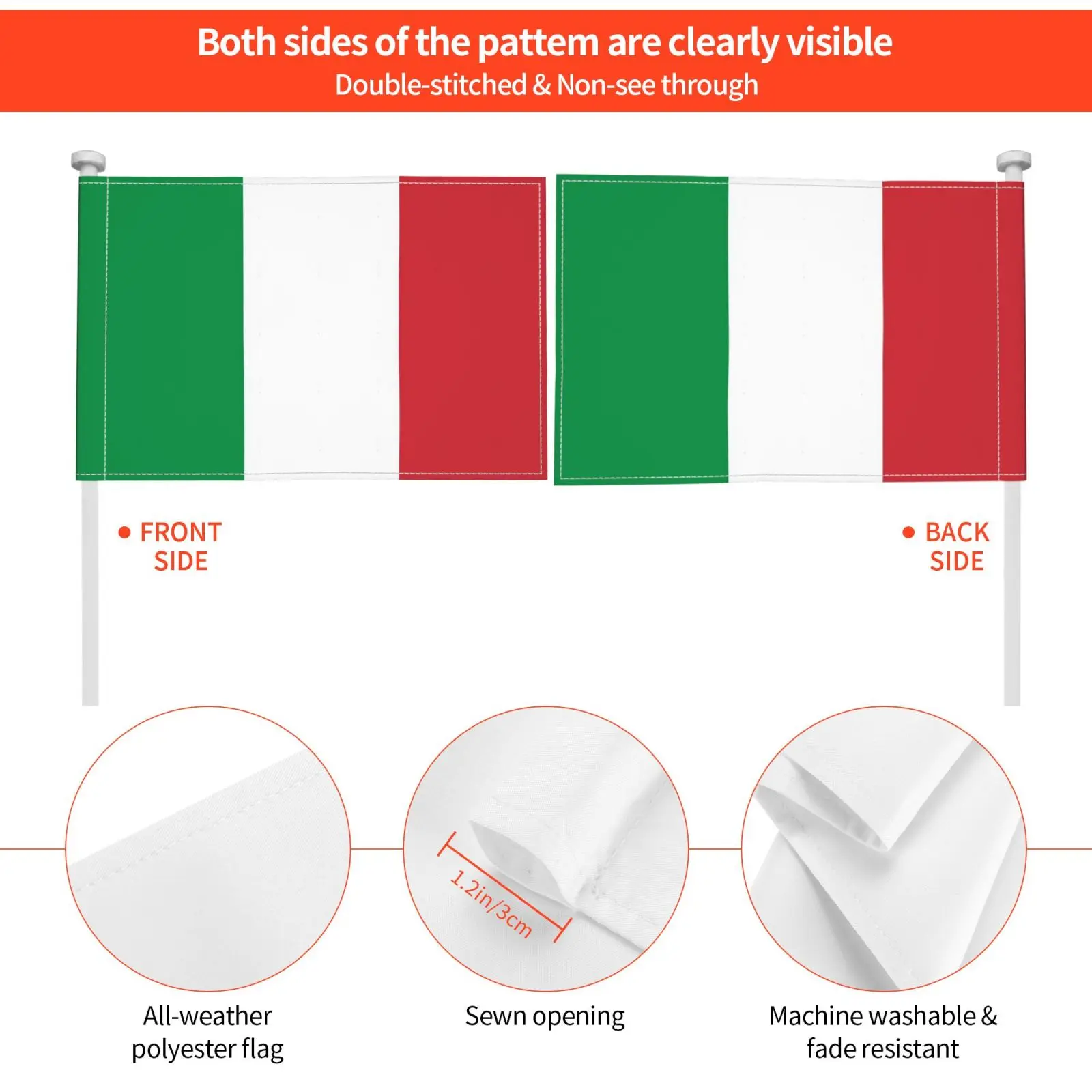 Итальянский флаг уличный декор для автомобиля Италия итальянская рома Турин