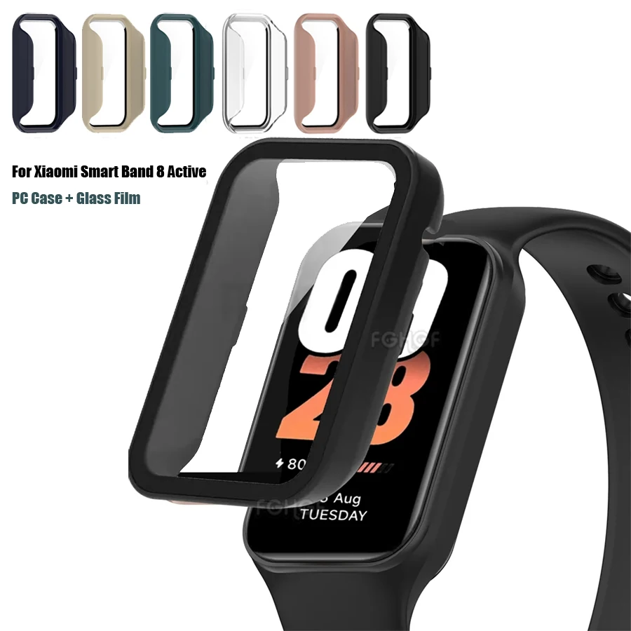 Защитный чехол + стеклянная пленка для смарт-часов Xiaomi Smart Band 8 Active