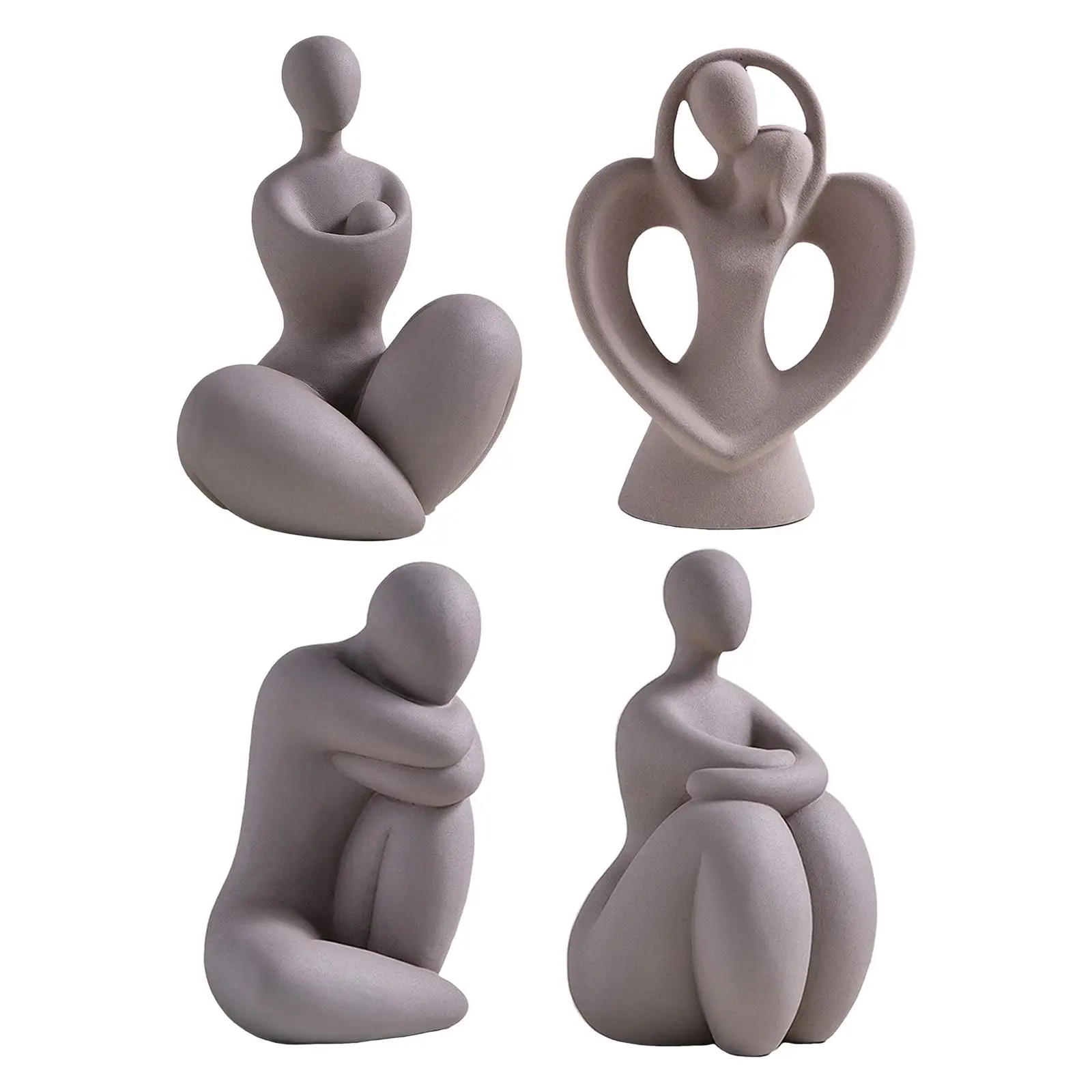 

Modern Abstract Ceramic Sculpture Home Decor Accents Centerpiece Figurine People Shaped Craft Statue for Kitchen Apartment