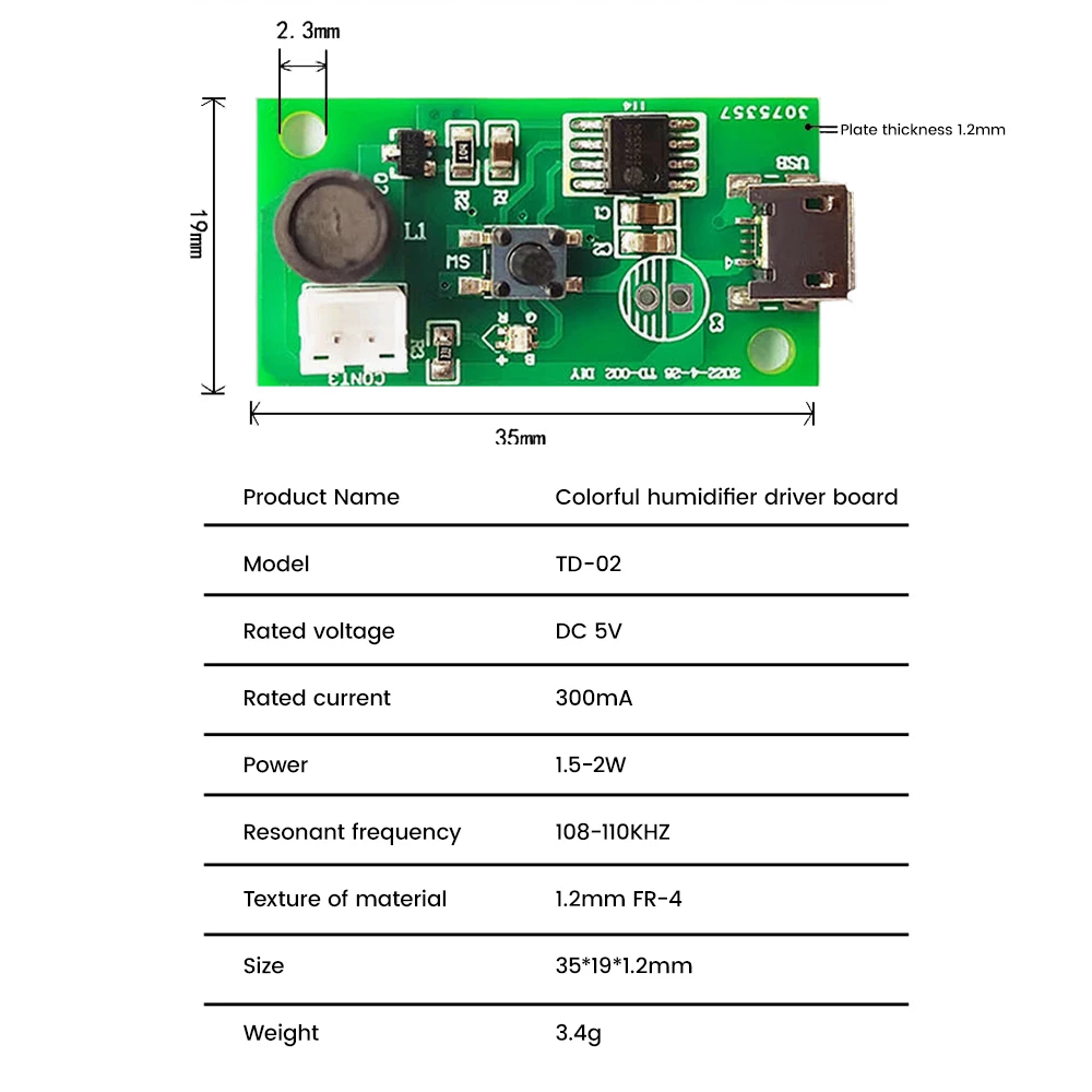 DC3-12V USB мини-увлажнитель наборы сделай сам генератор тумана и драйвер печатная