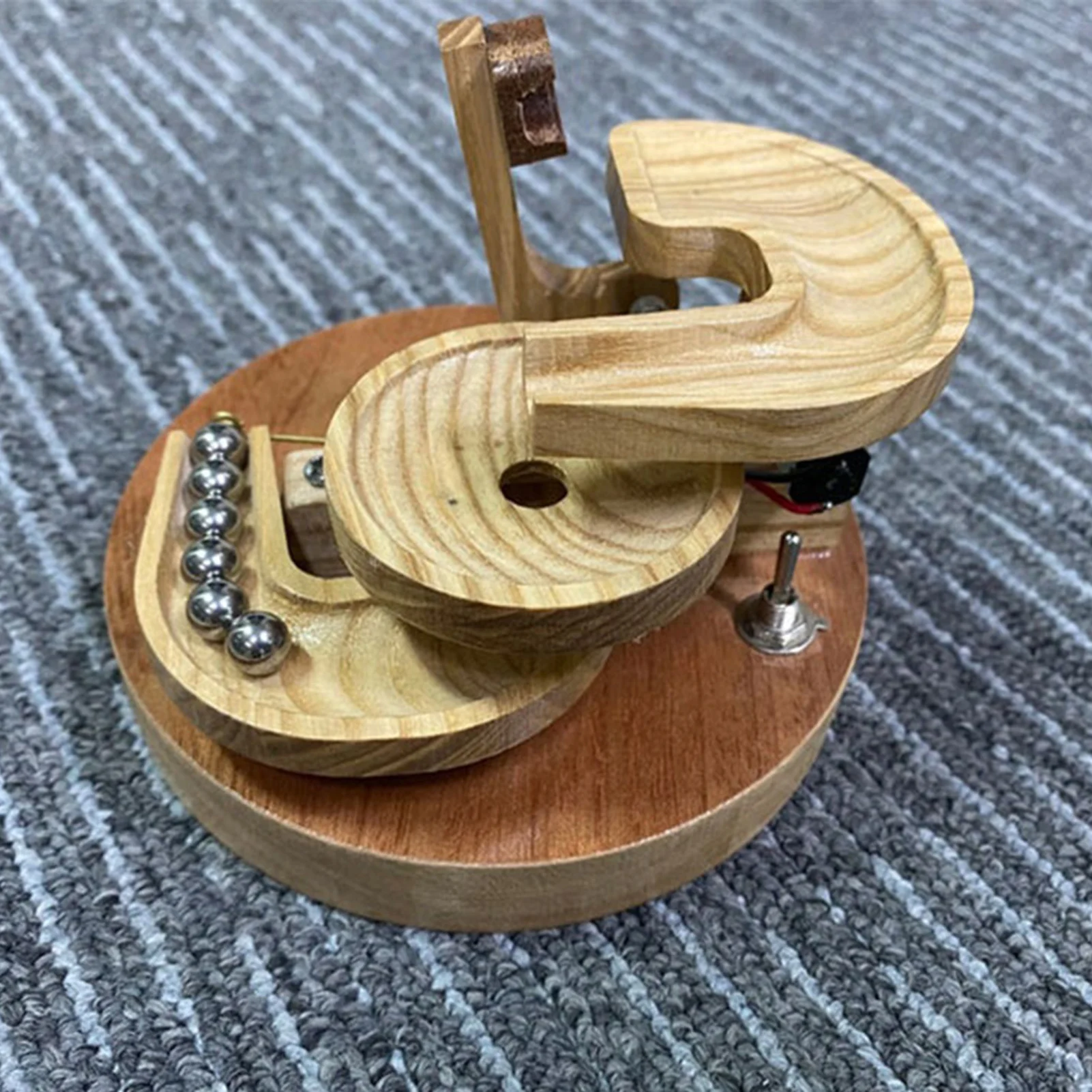 

Creative Wooden Marble Machine Perpetual Motion Machine Perpetual Motion Art Ornament for Home Creative Office Table Decor