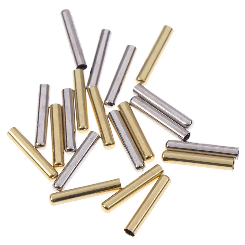 

10pcs/Set 0.35X2cm/0.45X1.8cm Metal Shoelaces Tips Head Replacement Repair Aglets DIY Sneaker Kits Silver Gold Black