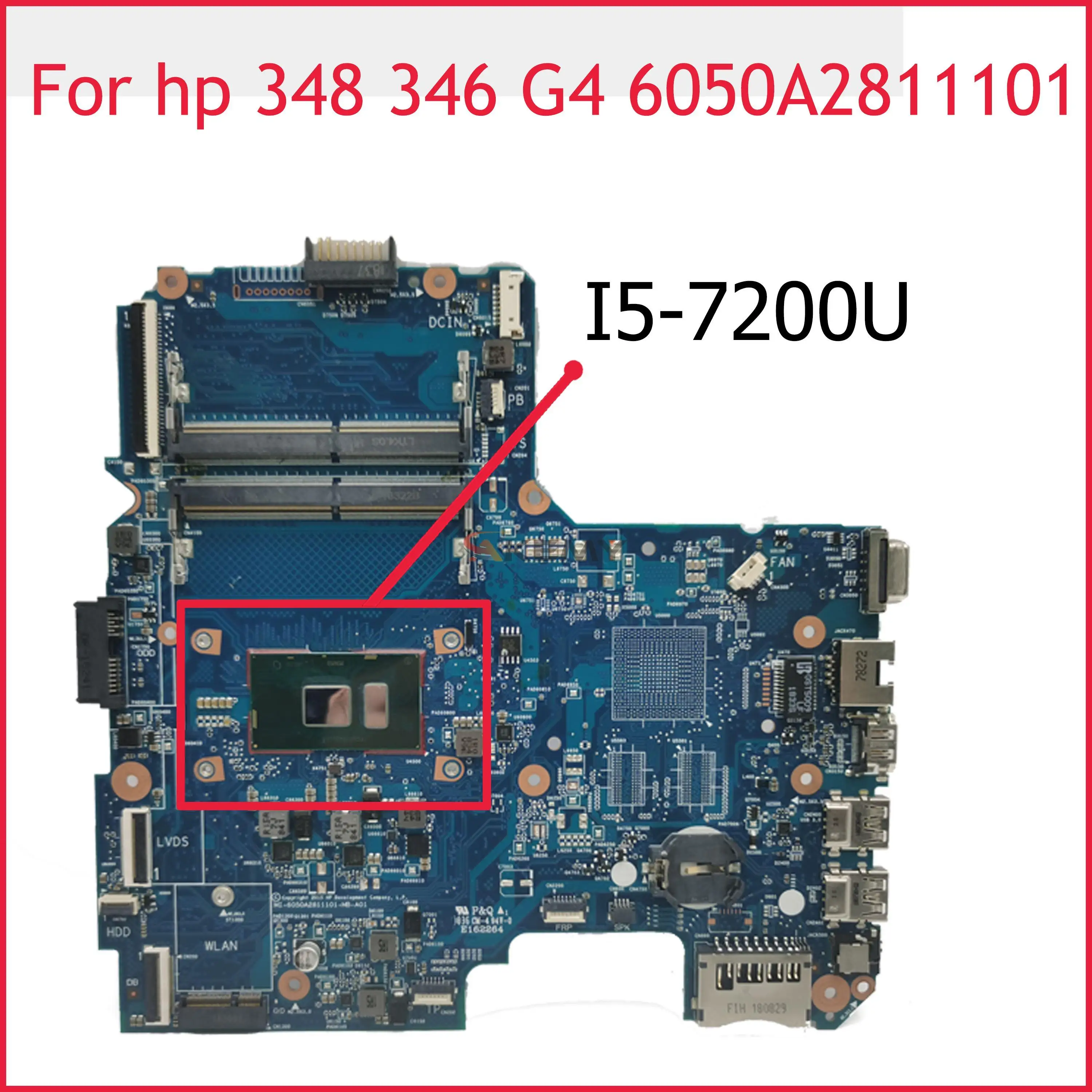 

For HP 340 348 346 G4 TPN-I124 Laptop Motherboard 913106-601 913106-501 913106-001 6050A2811101-MB-A01 SR342 I5-7200U DDR4