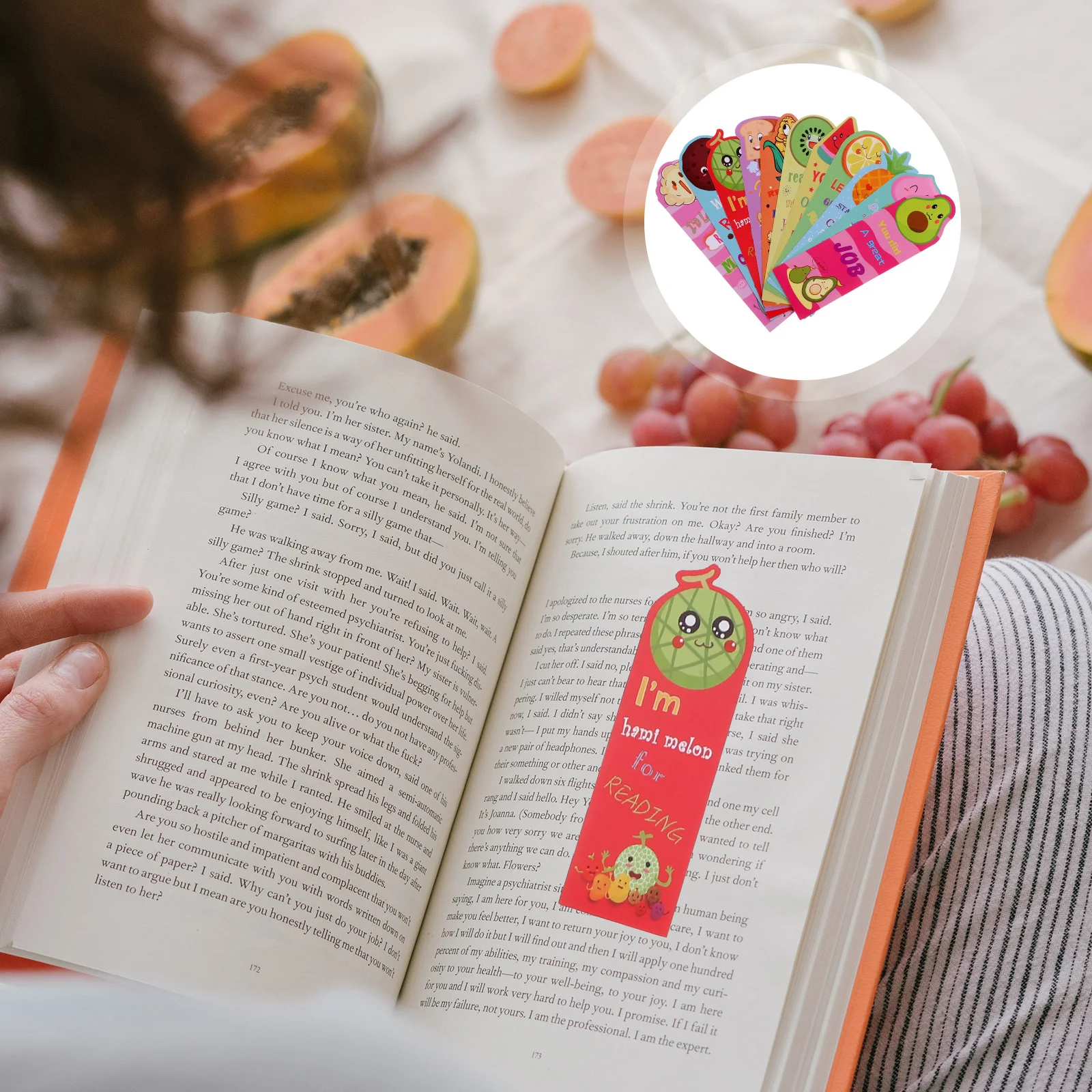 

12 Pcs Fruits Book Page Clips Bookmark Fragrance Marks Paper Bookmarks Women Child