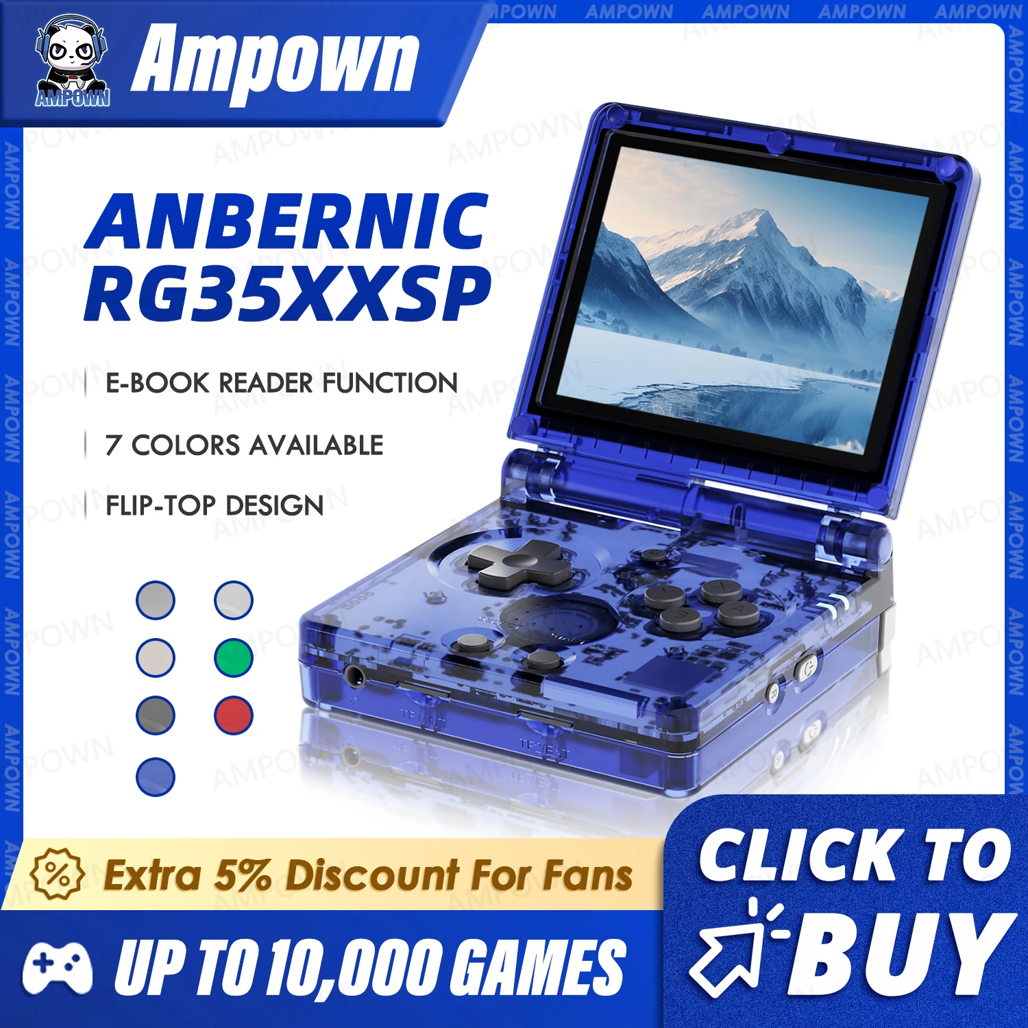 ANBERNIC RG35XXSP флип-игровая консоль 3 5-дюймовый IPS-экран Мини-HDMI-выход Wi-Fi Bluetooth 4 2