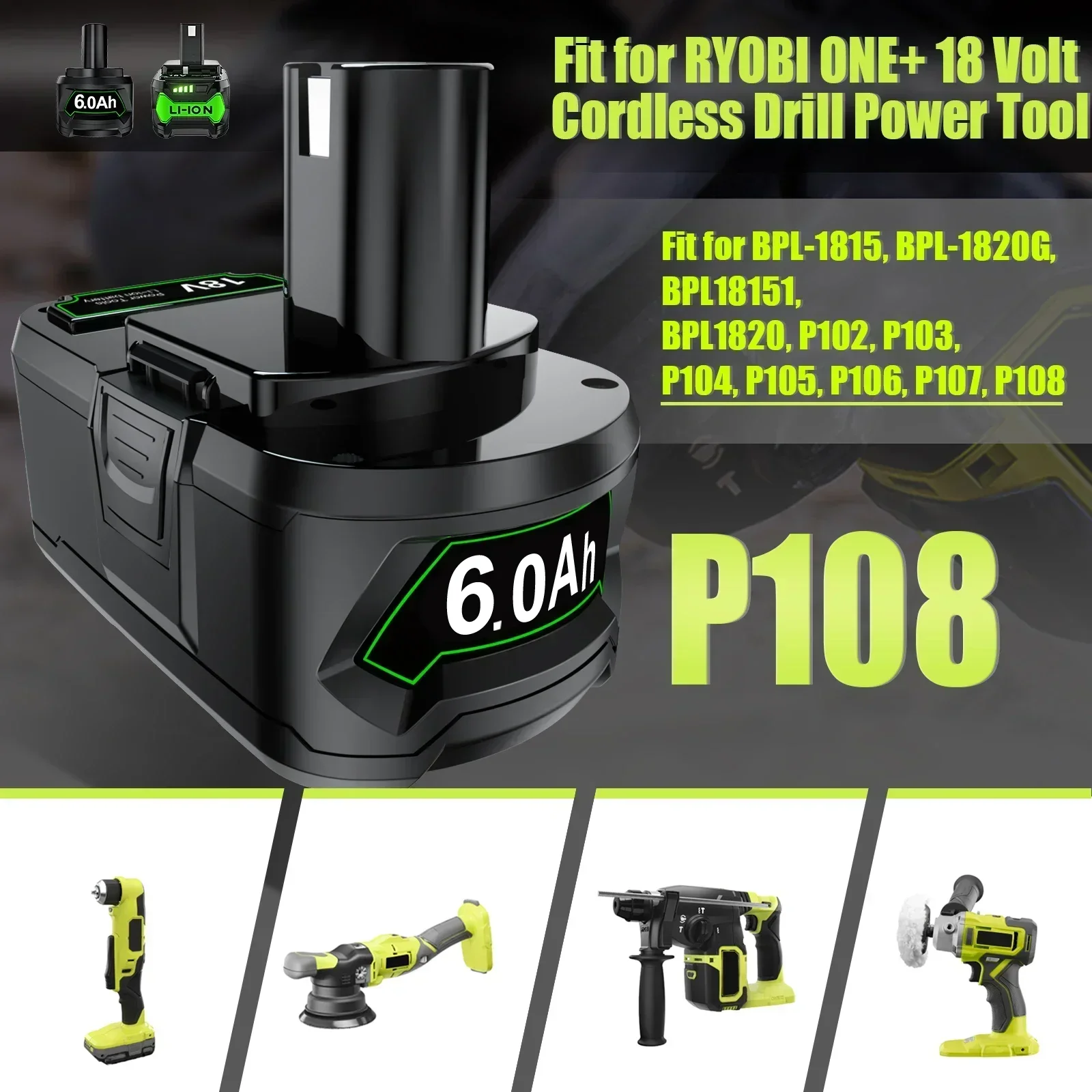 Аккумулятор для RYOBI P108 18 В One + Plus