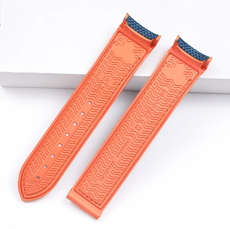 22mm Nylon Canvas Rubber Lining Watch Band Bracelets Belt Watch Strap For Omega Seamaster Planet Ocean 8900 9900 8800 Watch