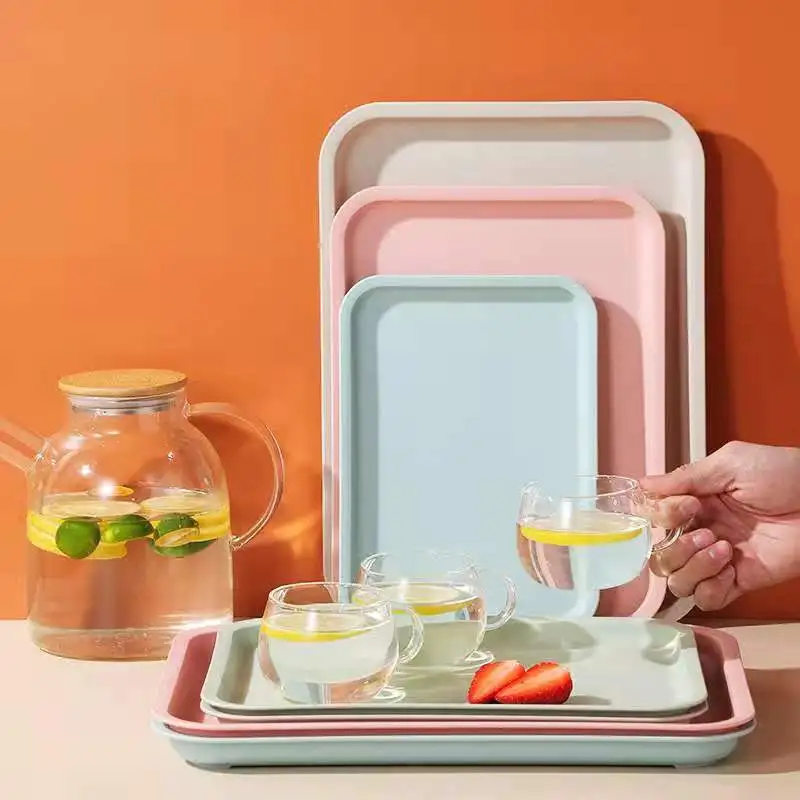 Nefis Nordic yaratıcı çok fonksiyonlu dikdörtgen plastik tepsi mutfak düzenleyici ev mutfak meyve tatlı tepsisi
