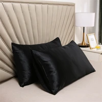 2pieces pure satin silk soft pillowcase cover bedding solid pillowcase for bedroom home decor wholesale multicolor