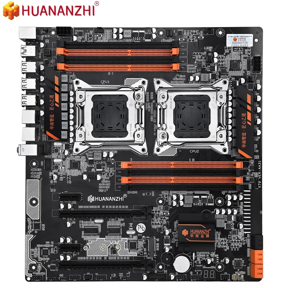 HUANANZHI X79 Dual 8D Материнская плата с двумя процессорами LGA 2011 Xeon E5 DDR3 1333/1600/1866 МГц 256 ГБ