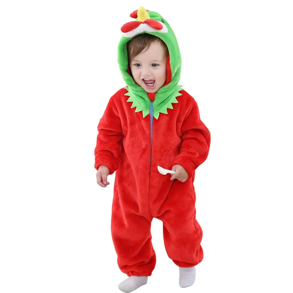 

Baby Kids Hoodies Jumpsuit Simple Generous Animal Modeling Design Flannel Korean Lovely Rompers Winter Zipper Bodysuit