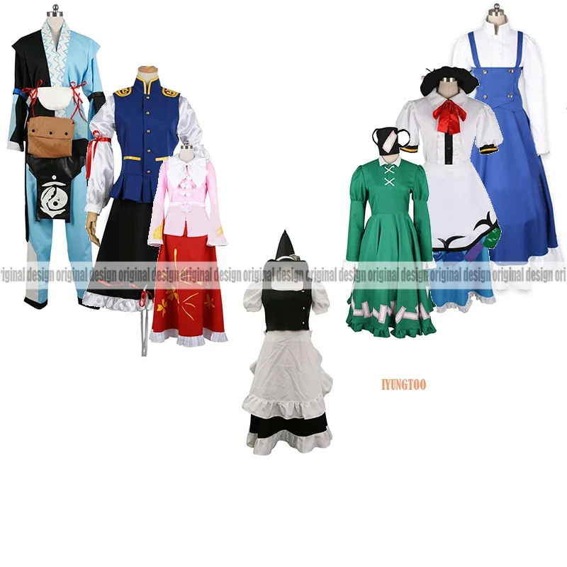 Touhou Project Tohou Shrine Maiden Reimu Hakurei Marisa Kirisame Платье Косплей Костюм принимаются по