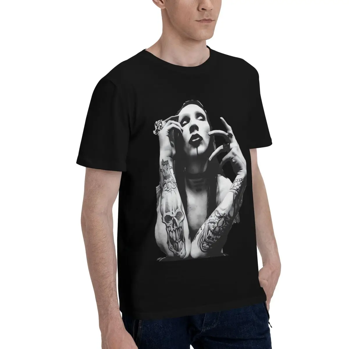 Фото Cuello redondo algodón moda 100% algodón Повседневный удобный комфортный»), nuevo en camisetas y camisetas regalos para hombres №2