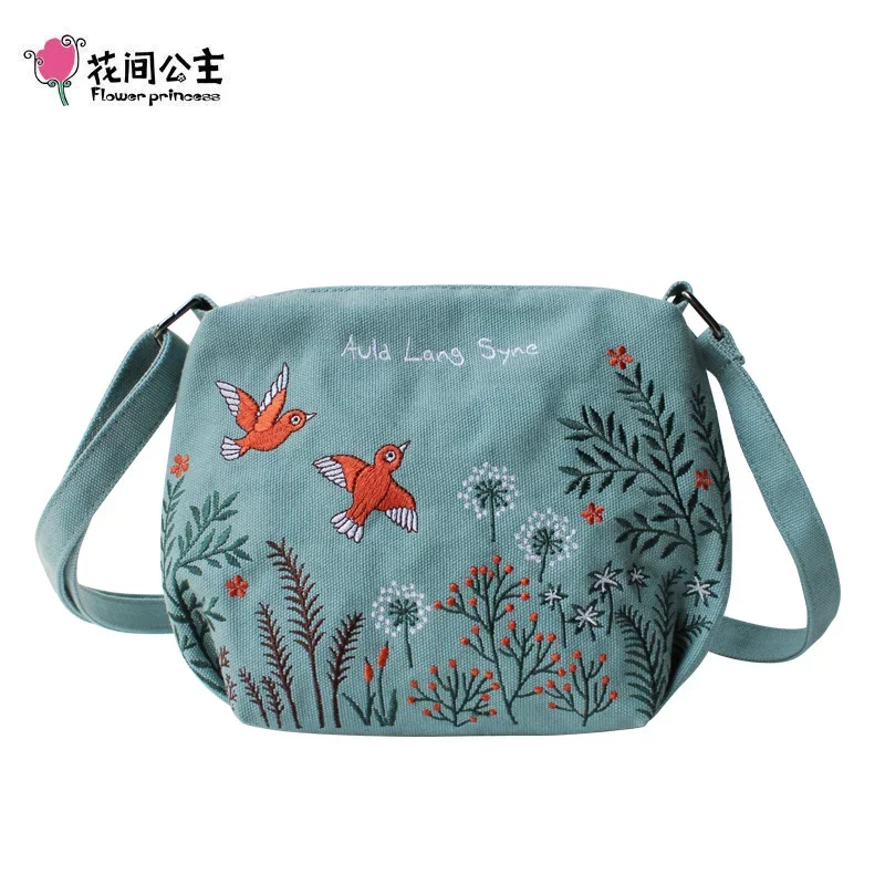 

Women Crossbody Bag Summer Canvas Embroidery Girls Shoulder Bags Female Casual Handbags Small Purse Fashion Bag