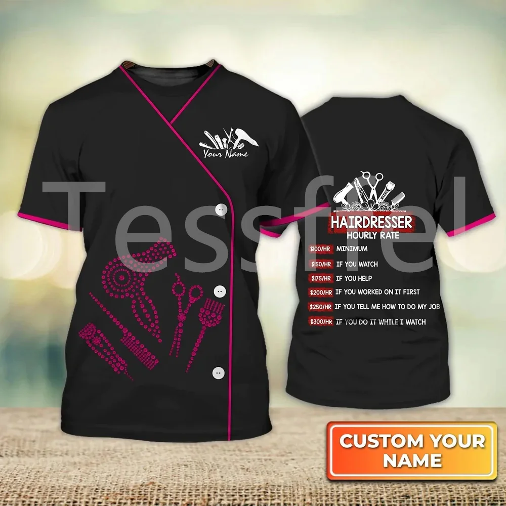 

Newest Cosplay Skull Barber Hairdresser Worker Tattoo Retro Summer Harajuku 3DPrint T-Shirts Unisex Top O-Neck Short Sleeves K2