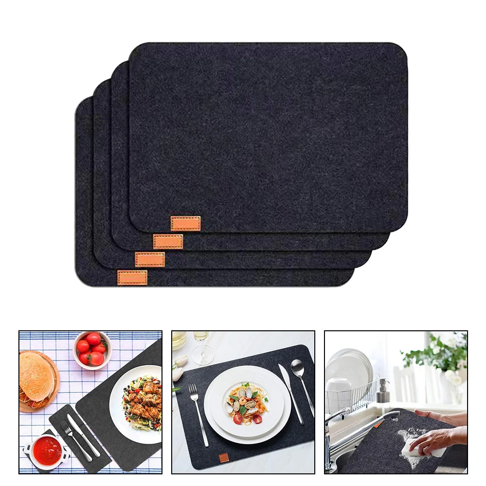 

Felt Placemats Table Mats Coasters Heatchristmas Place Mat Resistant Pads Dinning Thick Wool Placemat Holder Drink Coaster