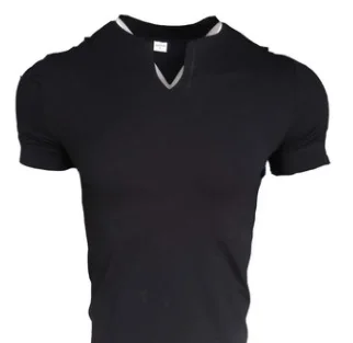 

2022NEW 2021 New Arrived V neck short sleeve men t shirt Slim Fit t-shirt men Skinny casual summer tshirt M-3XL