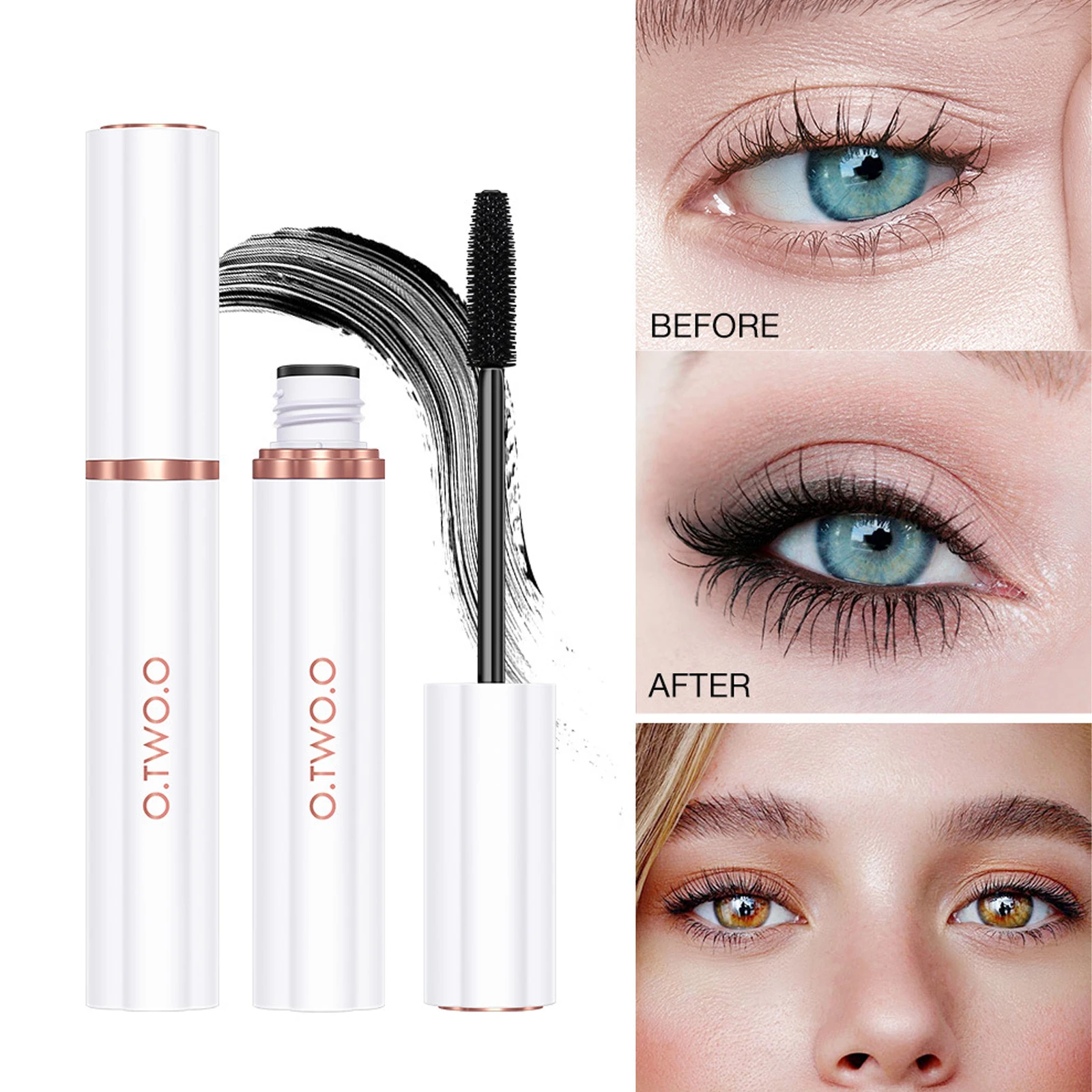 

Mascara Waterproof 4D Silk Fiber Curling Volume Lashes Thick Lengthening Nourish Eyelash Extension High Quality Women Eye Makeup