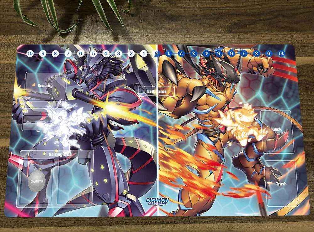

Digimon Duel Playmat Agumon Trading Card Game Mat DTCG CCG Mat Rubber Mouse Pad Desk Pad TCG Gaming Play Mat & Zones Free Bag
